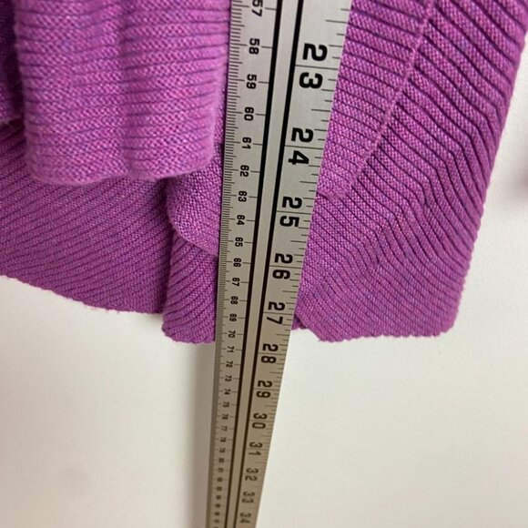 EILEEN Fisher Linen Purple Knit Cardigan Sweater Size Small Petite Open‎ Front S - Picture 11 of 12